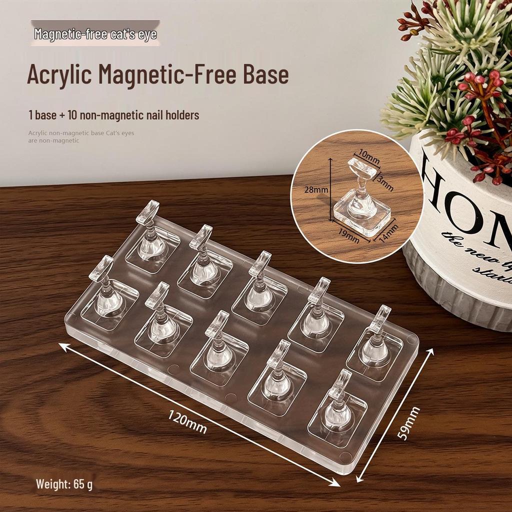 Transparent Acrylic Cat Eye Nail Plate Holder for Manicure