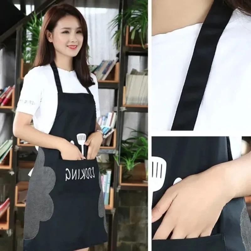 1 Pc Kitchen Durable Cooking Apron Household Can Wipe Hands Anti Oil Waterproof Apron