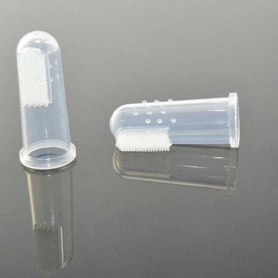2Pcs Baby Infant Toothbrush Silicone Finger Cot Cover Tongue Cleaning Brush
