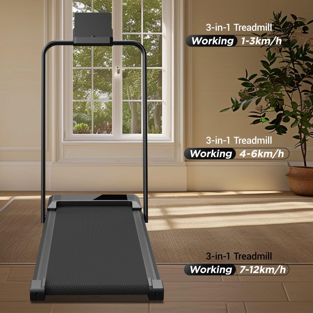 ROBORE SW1F Walking Pad mit 9% Steigung, 12 km/h, 2,5 PS bürstenloser Motor, 136 kg Kapazität, klappbares Untertisch-Laufband für Zuhause und Büro