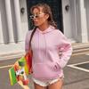 Damen Kapuzenpullover Langarm Lockerer Schnitt Einfarbige Lässige Pullover-Oberteile