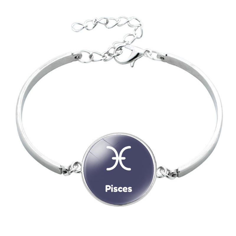 Trendy Zodiac Sign Alloy Bangle Korean Minimalist Style Unisex Star Sign Jewelry
