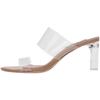 Transparent sexy high-heeled sandals women's summer thick-heeled glass crystal shoes cool slippers