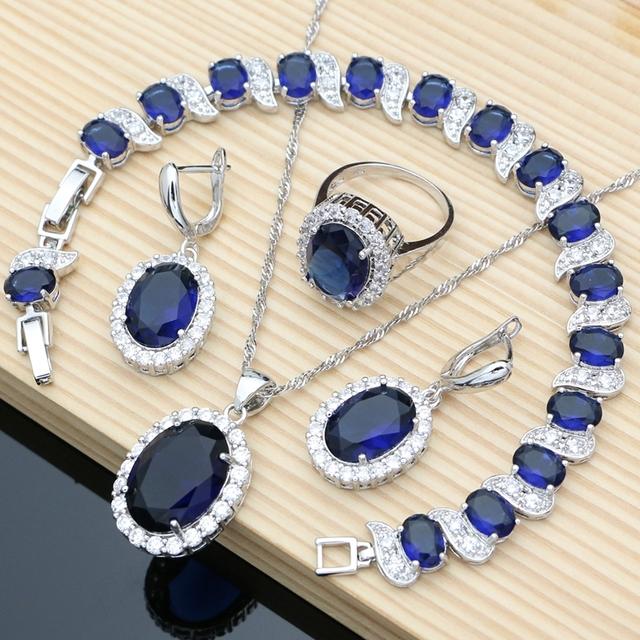 Purple Gem Amethyst 925 Silver Jewelry Sets Earrings Rings Accessories Women Wdding Monkey Necklace Set