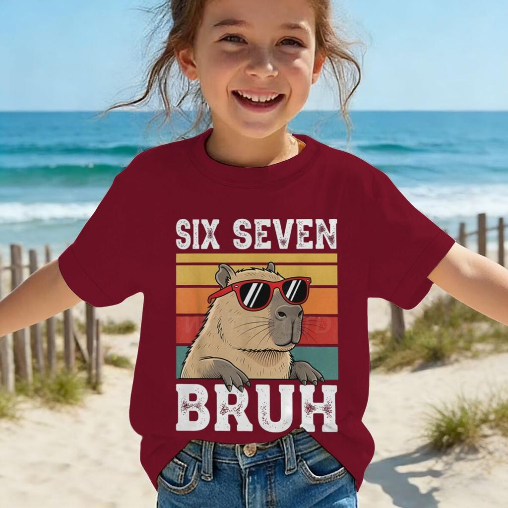 Fashion Kids T-Shirt Six Seven 67 Meme Graphic Print Boy and Girl Tees Top Summer Short Sleeve O Neck Casual Outdoor Kids Clothing