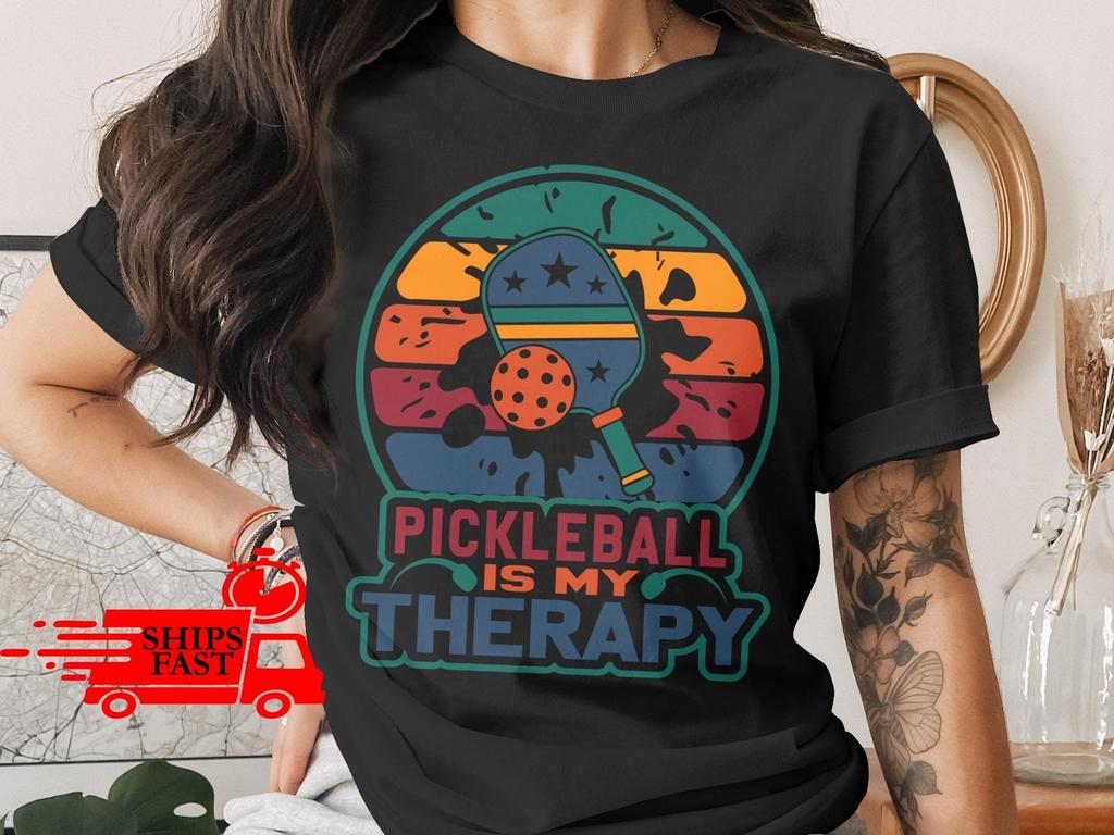 Pickleball T-Shirt Comfort Colors Pickleball Is My Therapy Sport Gift