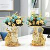 European Style Elephant Vase Modern Flower Container Flower Holder Ceramic Gold Vase  Dining Table
