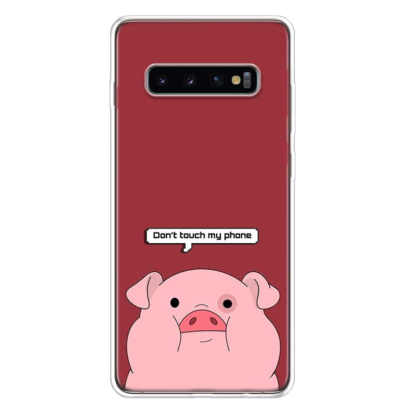 Cute PINK Pig Cartoon Cover Phone Case For Samsung Galaxy S10 Plus S20 FE S21 S22 Ultra S10E S9 S8 + S7 Edge J4 Housing Shell