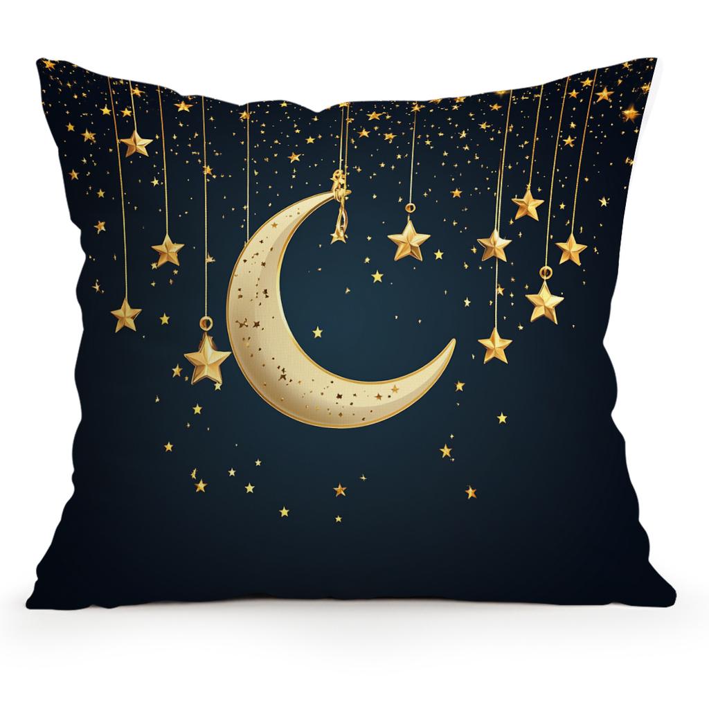Ramadan New Moon Lantern Pillowcase Printed Polyester 40/45/50Cm Throw Pillowcover Decorative Sofa Cushion Pillowslip Home Decor