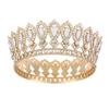 Round Baroque Pageant Crowns European Bridal Wedding Crowns Crystal Full Crown  Birthday Party