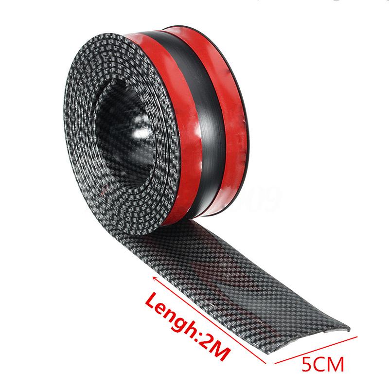 1Pc 2m Carbon Fiber Style Car Scuff Plate Door Sill Cover Panel Step Protector