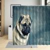 Cute Beige Dog Pug Puppy Pink Hearts Pattern Decor Bathroom Curtains Polyester Fabric Waterproof Kids Shower Curtain With Hooks