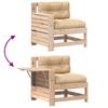 Garden Sofa with Armrests and Cushions Solid Pine Wood