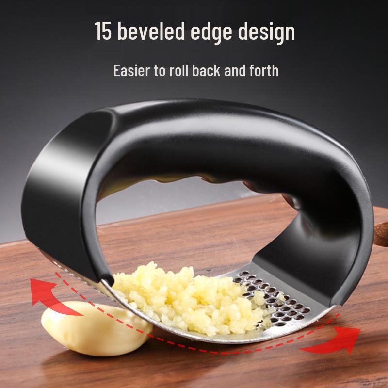 Stainless Steel Garlic Press & Masher – Manual Peeler, Crusher, and Squeezer Gadget