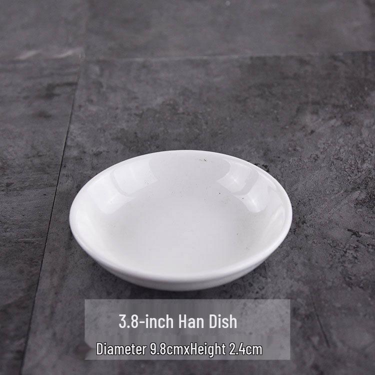 Pure White Ceramic Seasoning Dish for Soy Sauce and Vinegar - Ideal for Creative Hotel or Restaurant Use