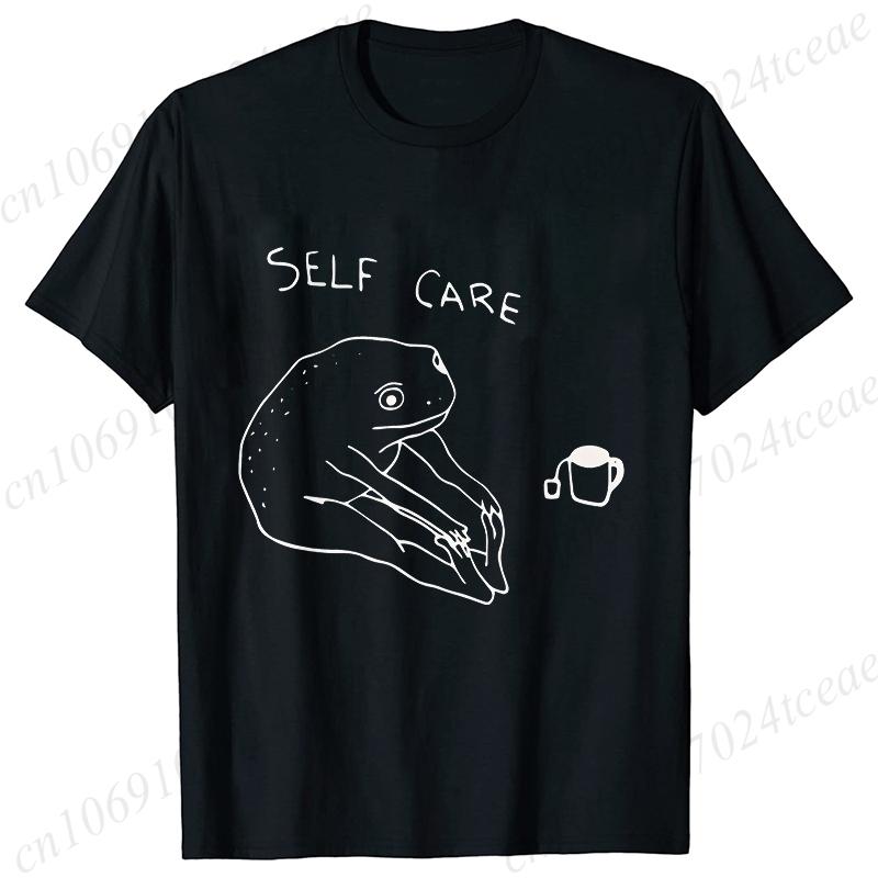 Funny Frog Self Care T-Shirt Retro T-Shirt Birthday Gift for Her Fashion Clothing Cottagecore Frog T-Shirt Positive Vibe Tees