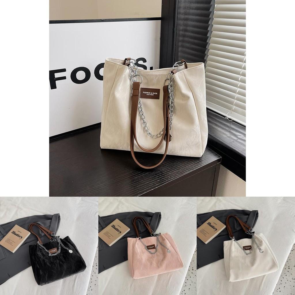 Fashionable Black Pink Beige Tote Bag With Unique Design Ideal For Students And Commuting