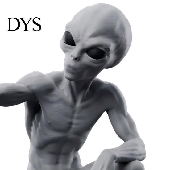 Creative Desktop Accessories for Men 4Pcs 3D Printed Alien Statue, Resin Sci-fi Figurines, Ornament, Exquisite Art Ornaments Novelty Interstellar