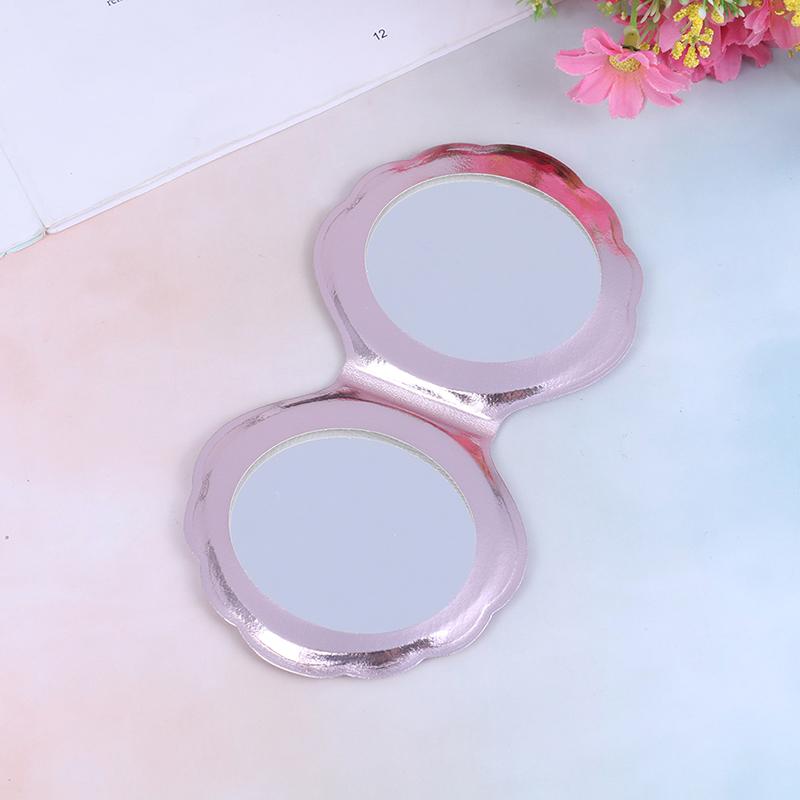 Kompaktní kosmetické zrcátko Pu Leather oboustranná lupa na make-up ve tvaru moře Shell