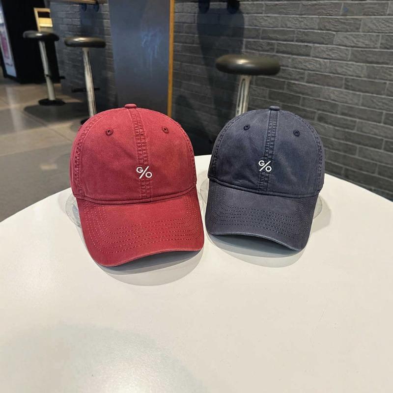 Simple small symbol embroidery retro washed cotton soft top baseball cap spring and summer outdoor sunshade curved brim hat