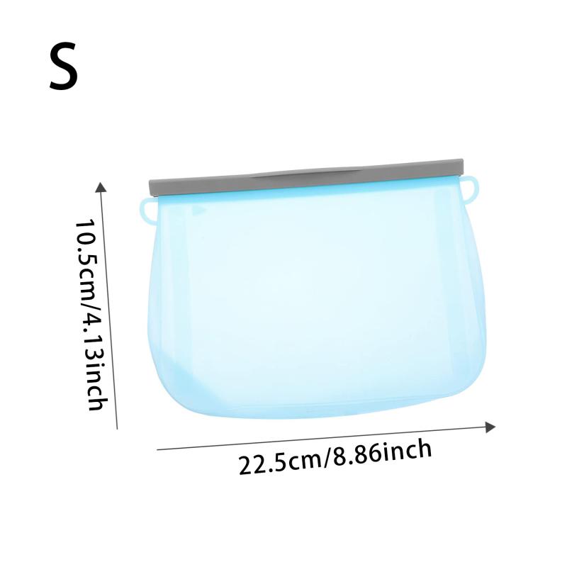 Transparente Silikon-Lebensmittel-Snack-Organizer-Tasche, wiederverwendbare, auslaufsichere Lebensmittel-Gefrierbehälter