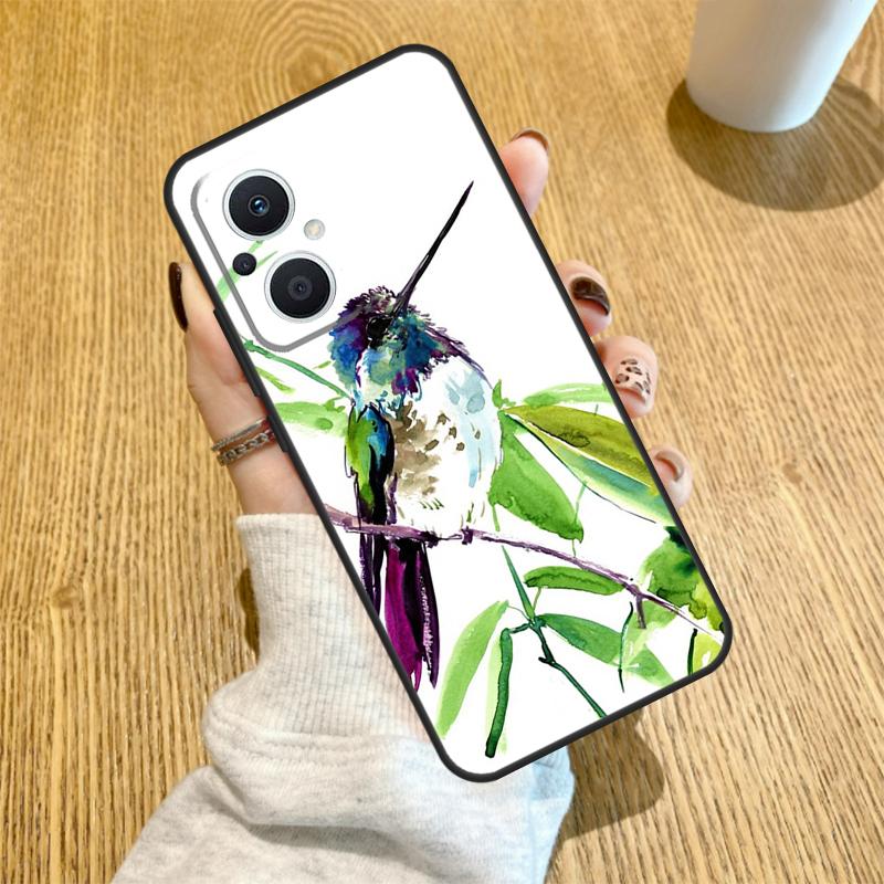Hummingbird and Flowers Funda For OPPO Reno 10 11 12 13 14 Pro 14F 13F 12F 11F 7 8 Lite OPPO Find X5 X8 X9 Pro Case
