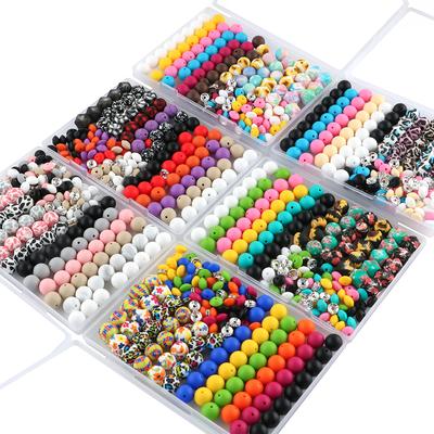 Kovict 158Pcs/Box Silicone Beads Mixed Bracelet Making DIY KeyChain Necklace Handmade Accessories