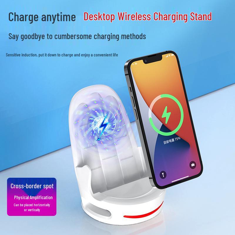 Creative Wireless Charging Phone Stand for Apple, Huawei, and Android - Desktop Bedside