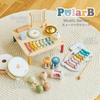 PolarB Music Table: 7 Sounds In One! A Wooden Toy for Musical Play and Pretend Music. Includes Xylophone, Drums, and Cymbals. Suitable for Ages 18 Mon
