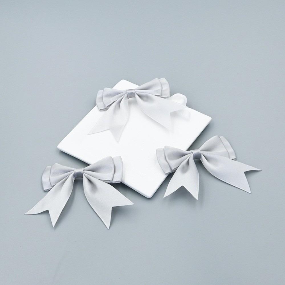10Pcs Handmade Double Layer Ribbon Bow Colorful Satin Ribbon Bow Patches  Hairpin Accessories