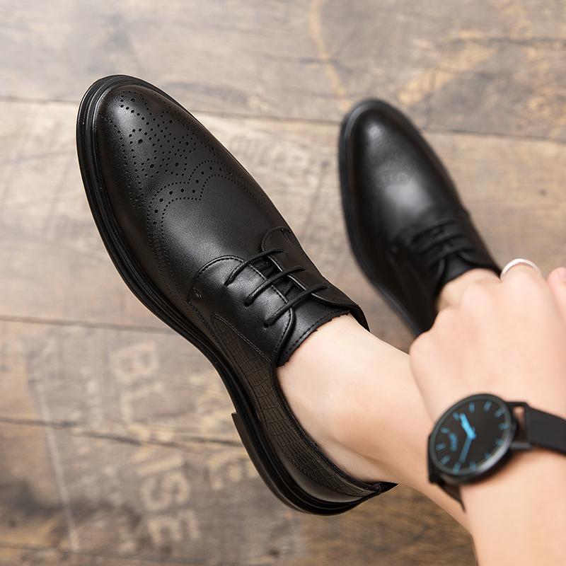 Fashion Whoholl Brand Oxford Shoes Patent Calfskin Leather Brogue Dress Shoes Classic Business Formal Shoes Man Handcrafted Mens 2024