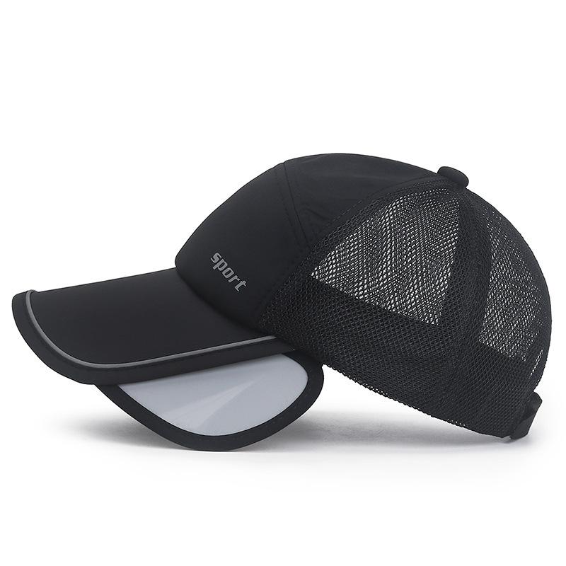 Spring and Summer Men's and Women's Sunshade Drawstring Fishing Baseball Cap Reflective Printed Cap