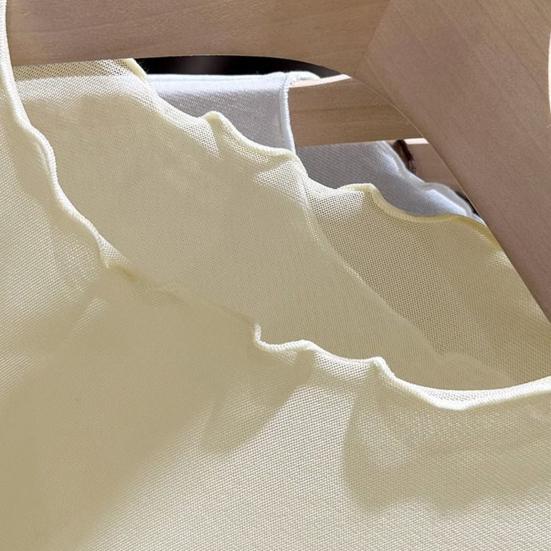 Women Summer Bottoming Tops Round Neck Long Sleeve Mesh Perspective Tops Sun Protection Inner Tops Daily Wear