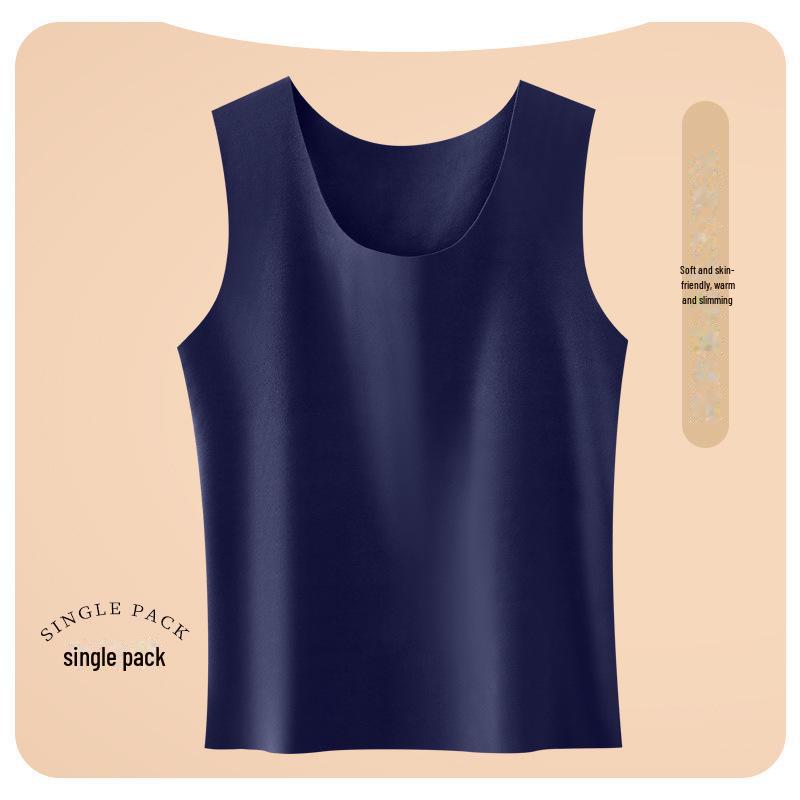 Men's Winter Velvet Thermal Vest - Thickened Base Layer with Warm Belly Patch