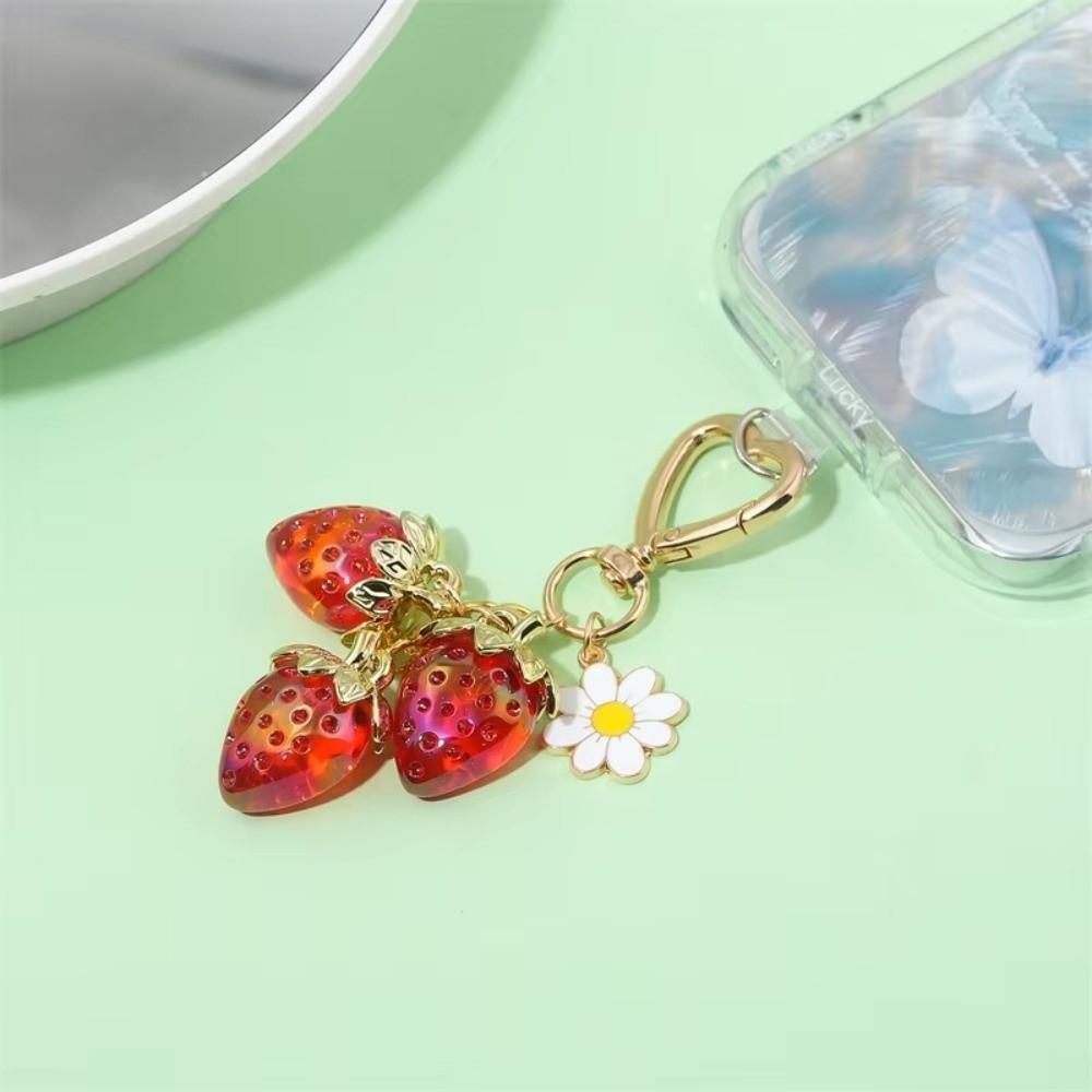 Lightweight Strawberry Bag Pendant Flower Daisy Key Chain Cute Keychain  Women