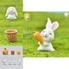 Realistic Rabbit Eat Carrot Diy Resin Figurine Enhancing Miniature Flowerpot Displays