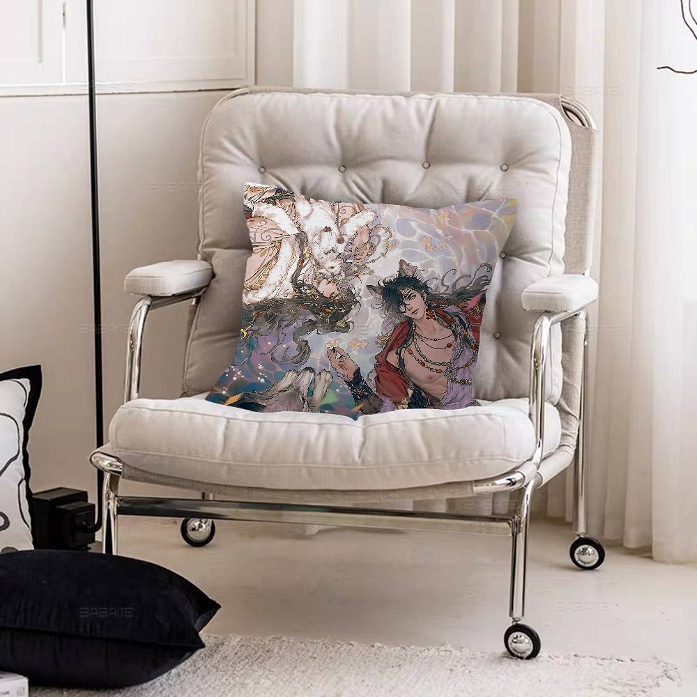 Heaven Officials Blessing Cushion Cover Inches Farmhouse Decor Home Throw Pillow Covers For Couch Decorations