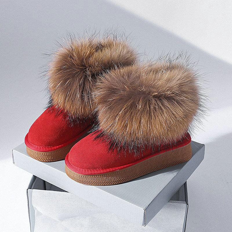 Neue Hohe Schneestiefel Echtes Leder Lammfell Natürliches Fell Wolle Damenstiefel Winterstiefel Mode Damen Knöchelhohe Stiefel Freizeitschuhe