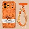 Capa de Celular Ano Novo Ano do Cavalo Compatível com Apple 17pm Laranja Estrelado 16 Macia 15 Sortudo 13 Conjunto 12 Atacado 14 com Cordão