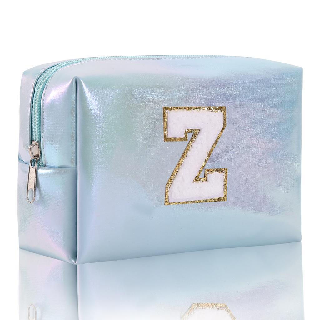 Octagon Bag Embroidery Alphabet Makeup Bag Large Capacity Toiletry Bag Travel Storage Bag Clutch Bag