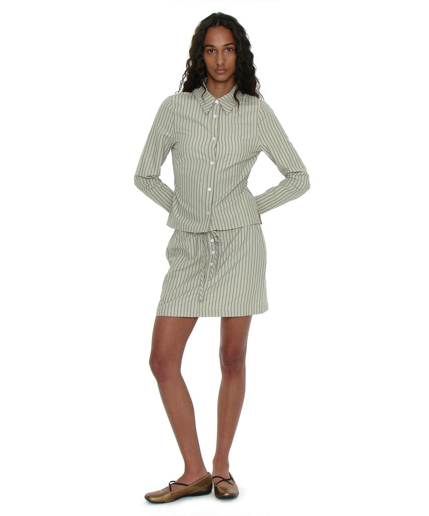 Partimento Woman Pwc Easy Mini Skirt_Green Stripe