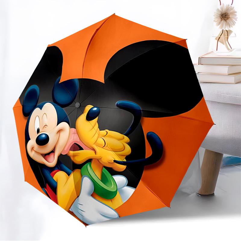 1pc Mickey Pluto Automatic Folding Umbrella, 8-Rib Durable Frame, Durable Foldable Design - Elegant Gift for Commute yy251210098