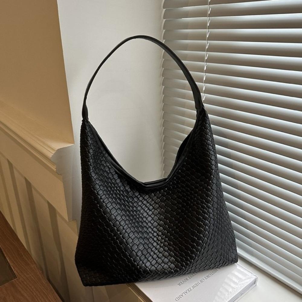 

Містка сумка-хобо Естетична сумка під пахву Повсякденна плетена сумка-саквояж Жіноча чорний