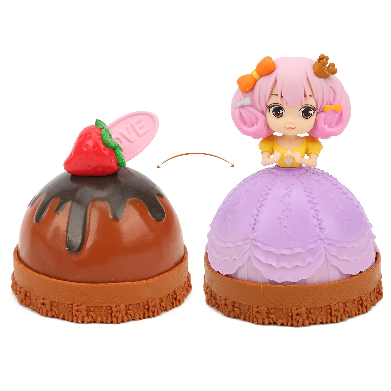 PVC Princess Doll Cake Toy Decoration Birthday Gift Children Baby Girl Doll Model Toy