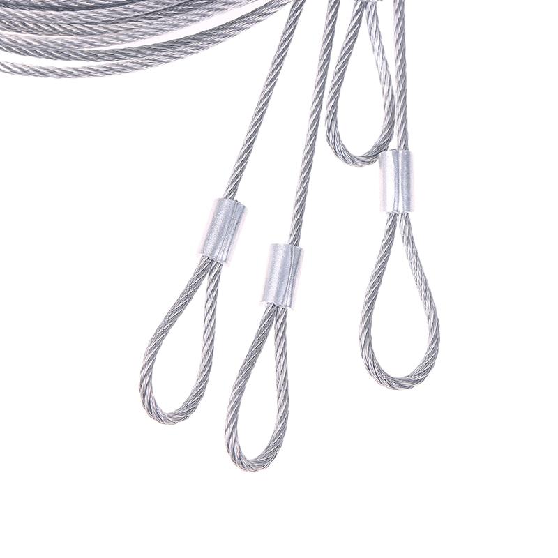 4PCS 2M Stainless Steel Wire LED Light Pendant Lamp Steel Wire Rope Fishing Lifting Cable Silver Steel Wire Hanging Rope