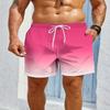 Gradient print men's casual fashion sports shorts loose and comfortable gym men's swimwear beach shorts