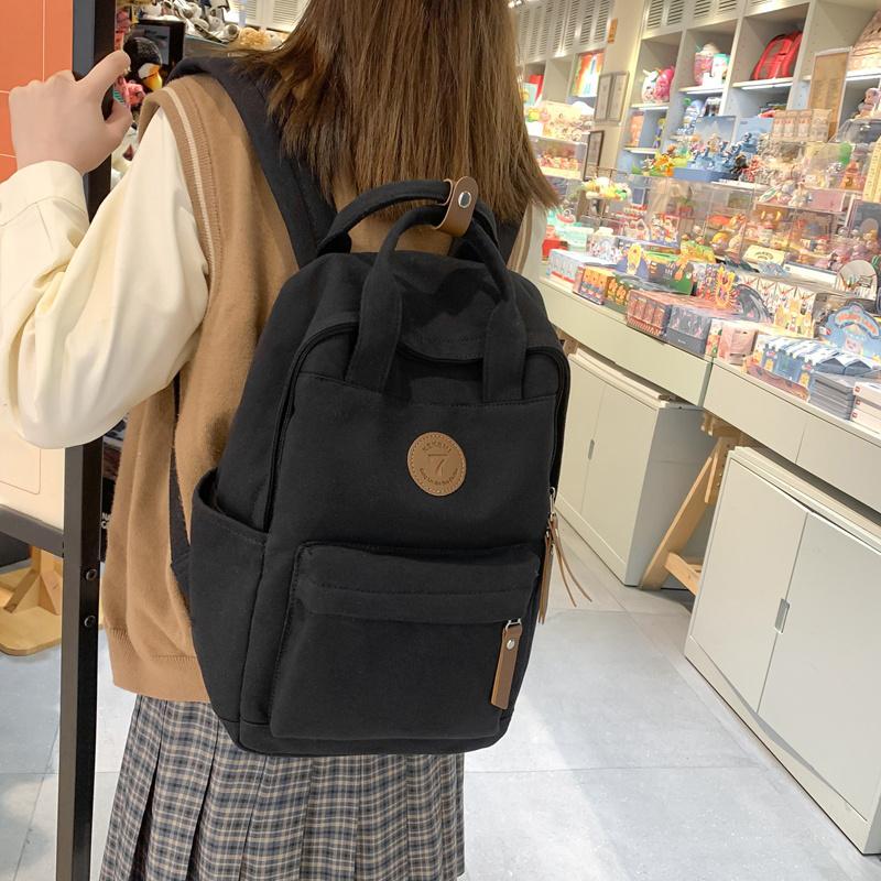 Canvas Rucksack für Frauen High School Teenager Student Retro Rucksack für den Unterricht KTY