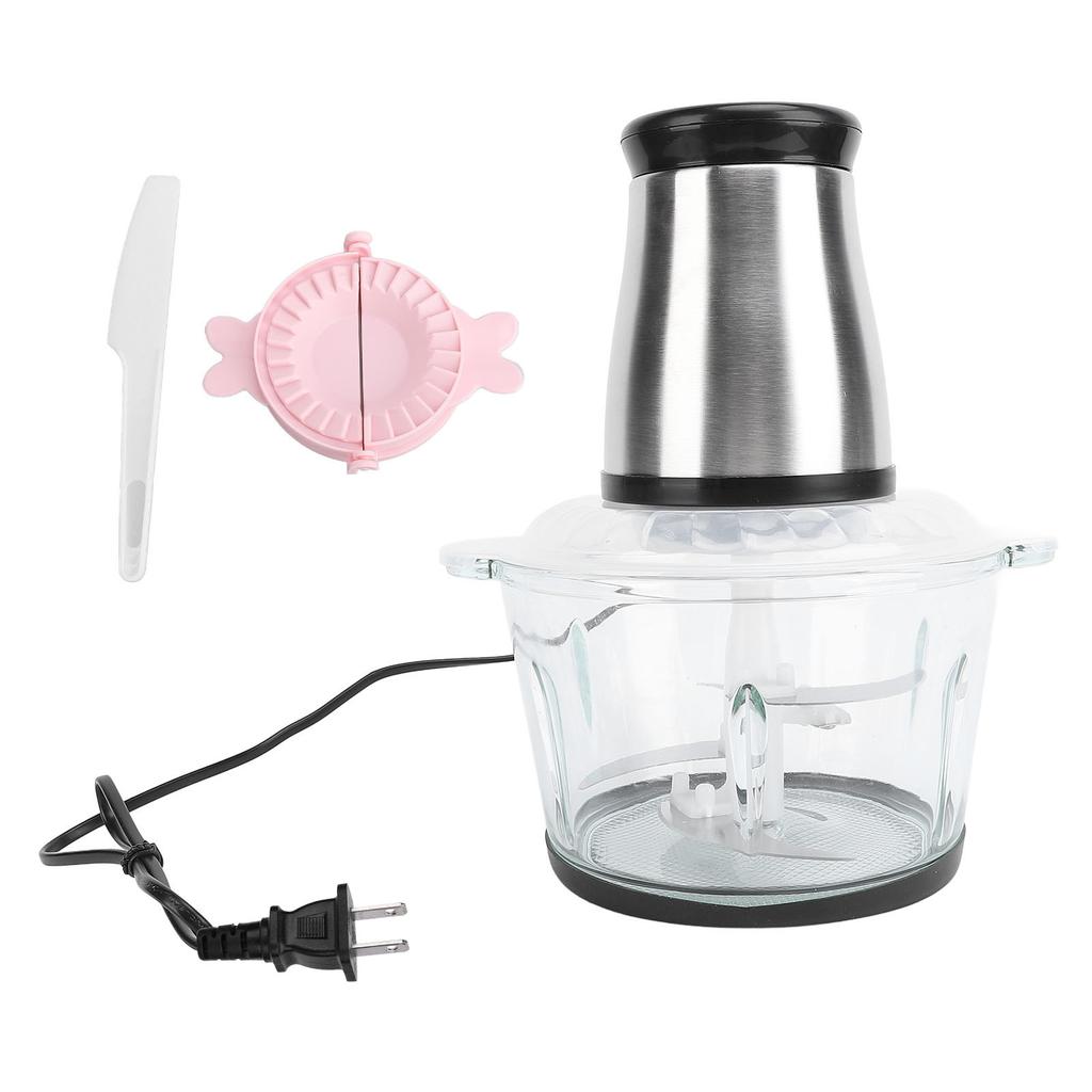 Hachoir à viande électrique 200 W 2 L en acier inoxydable, robot culinaire multifonctionnel, mixeur à viande pour légumes
