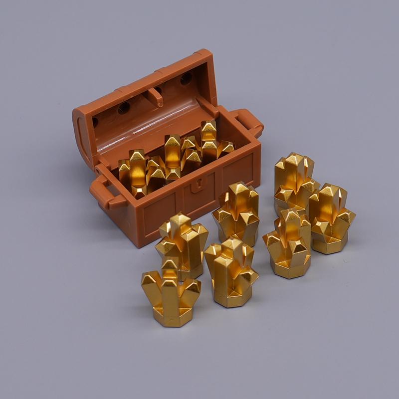 MOC City Treasure Series Set Accessories Building Blocks Gold Ore Silver Crystal Diamond Box Gold Key Dollar Cash Brick Kid Toys