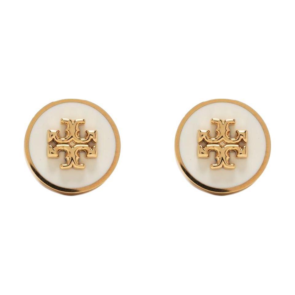 Tory Burch Logo Design Brass Enamel Earrings Women earrings Gold 90547700-4 F,Gold